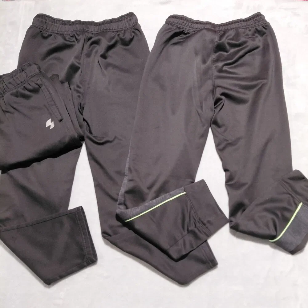 Lot of 3 Place Sport Boys Fleece Lined Athletic Sweatpants L 10/12 Black